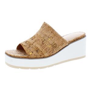 NYDJ Womens Rysa Comfort Natural Cork Wedge Sandals Size 9.5